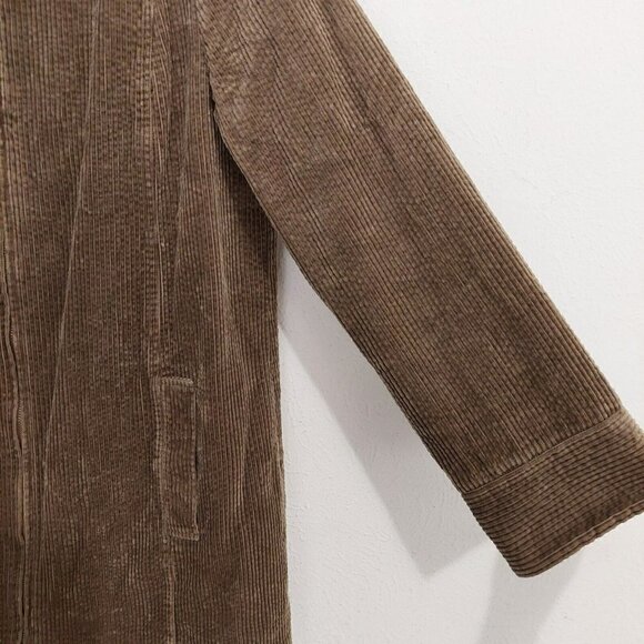J. JILL Brown Chore Boy Farm HERITAGE TUMBLED CORD COAT Corduroy Zip Jacket Sz M - Picture 6 of 10